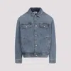 Loewe Anagram Cut-outs Denim Jacket In Blue