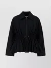 Loewe Jacket Cotton Collared Elasticated Waist Long Sleeves In Black