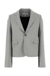 Loewe Light Grey Wool Single-breasted Blazer In Gray