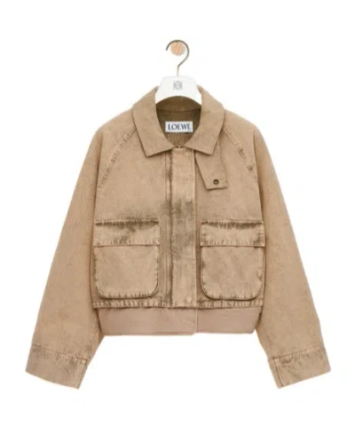Loewe Jacket In Cotton In Brown