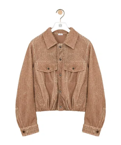 Loewe Jacket In Nappa Lambskin In Brown