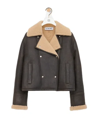 Loewe Jacket In Shearling In Black