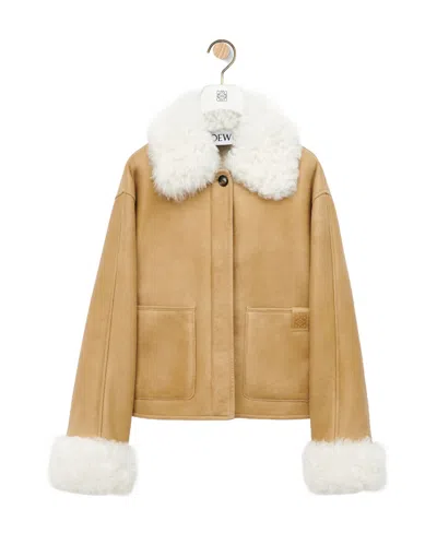 Loewe Jacket In Shearling In Neutral