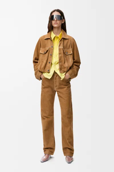 Loewe Jacket In Suede Goatskin Size:40 For Woman In Brown