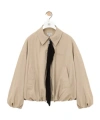 Loewe Polyester Jacket Long Sleeves Collared Front Pockets In Nude