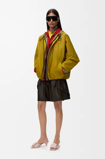 Loewe Layered Hooded Shell Jacket In Yellow