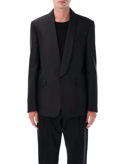 Loewe Jacket In Wool And Silk In Black