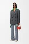 Loewe Wool Layered-sweater Effect Blazer In Charcoal Melange
