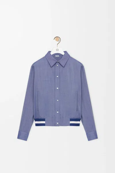 Loewe Logo Bomber Jacket In Blue