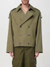 Loewe Cropped Silhouette Cotton Trench Coat In Green
