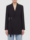 Loewe Embroidered Checked Wool Blazer In Black