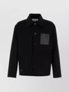 Loewe Mens Black Workwear Leather-pocket Wool And Cashmere Jacket In Black