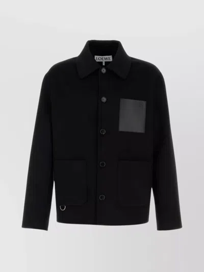 LOEWE JACKET WOOL BLEND COLLAR DESIGN
