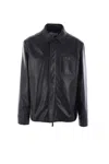 Loewe Anagram Leather Zip-up Overshirt