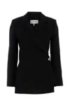 Loewe Black Jacket With Anagram Pebble Button Women In Black