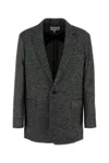 Loewe Two-tone Wool Blend Tailored Jacket In Black