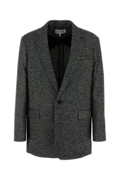 Loewe Two-tone Wool Blend Tailored Jacket In Multi