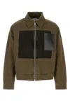 Loewe Giubbino In Cotone Kaki Uomo In Green