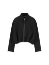 Loewe Gathered Cotton And Silk-blend Twill Jacket In Black