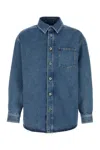 Loewe Long Sleeve Denim Shirt With Chest Pocket In Blue