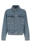 Loewe Anagram Cut-outs Denim Jacket In Blue