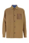 Loewe Flannel Shirt With Chest Pocket And Cuffed Sleeves In Brown