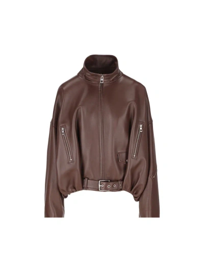Loewe Balloon Jacket In Nappa Lambskin In Brown