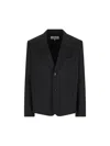 Loewe Buttoned Cropped Jacket In Black
