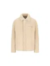 Loewe Shearling Buttoned Jacket In Neutral