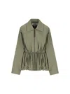 Loewe Drawstring-waist Gathered Jacket In Green