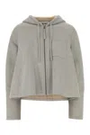Loewe Suede Hooded Jacket Long Sleeves In Multi