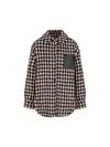 Loewe Multicolor Wool Blend Oversize Jacket In Brown