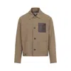 Loewe Cotton Jacket With Contrast Pocket And Front Pockets In Multi