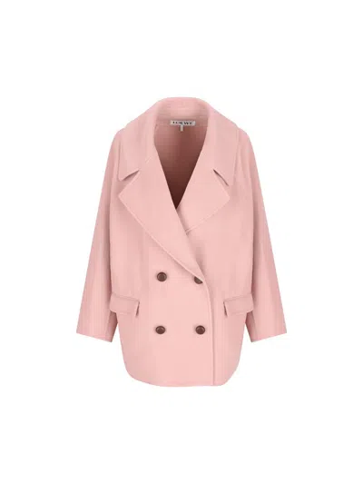 Loewe Double-breasted Pocket Coat In Pink