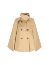 Loewe Double-breasted Cape Trench Jacket In Brown