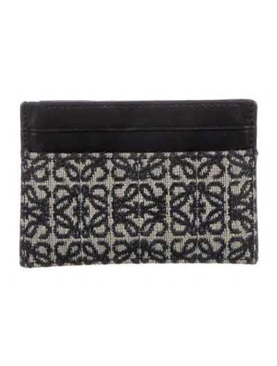 Pre-owned Loewe Jacquard Anagram Canvas Card Holder