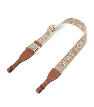 Loewe Jacquard Anagram Loop Bag Strap In Beige