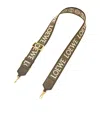 Loewe Womens Dark Khaki Green Anagram Loop Cotton And Leather Bag Strap In Gray