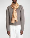Loewe Jacquard Anagram Wool & Silk Stole In Camel