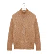 Loewe Jacquard Anagram Zip-up Relaxed Cardigan In Brown