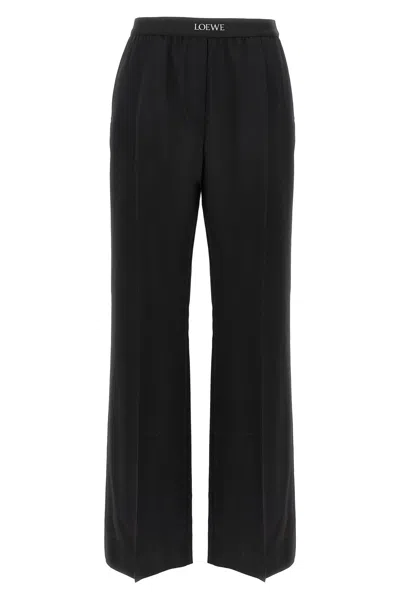 Loewe Jacquard Logo Elastic Pants In Black
