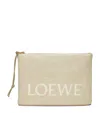 Loewe Jacquard Logo Oblong Pouch In Neutral