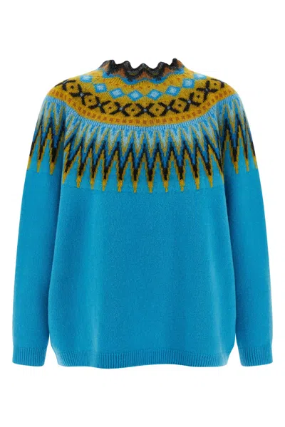 Loewe Jacquard Pattern Sweater In Blue