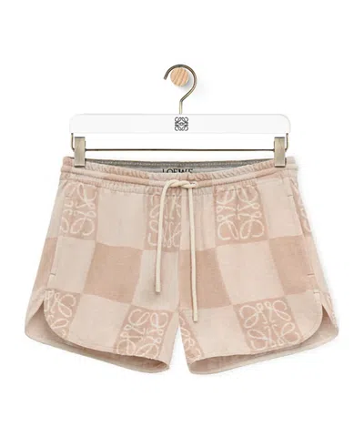 Loewe Jacquard Shorts In Nude