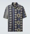 Loewe Mens Blue Multicolor Ibiza Graphic-pattern Cotton-blend Terry Shirt