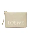 Loewe Jacquard Logo Oblong Pouch In Nude