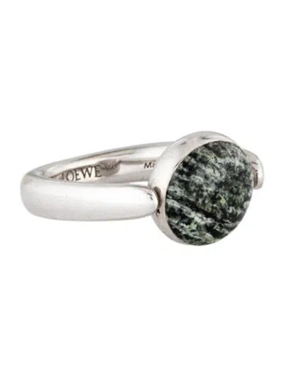 Pre-owned Loewe Jasper Anagram Pebble Ring In Multicolor