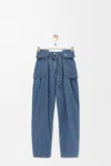 Loewe Womens Light Blue Side-flap Balloon-leg High-rise Jeans In Blue