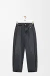 Loewe Embossed Leather-patch Jeans In Silver