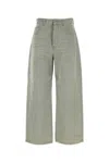Loewe Relaxed Fit Wide Leg Denim Trousers In Green
